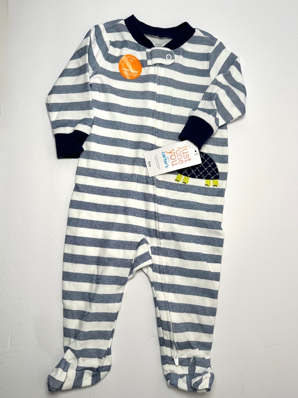 Carter’s Baby Sleeper 6M NWT Striped Turtle Footed Pajamas 2 Way Zipper